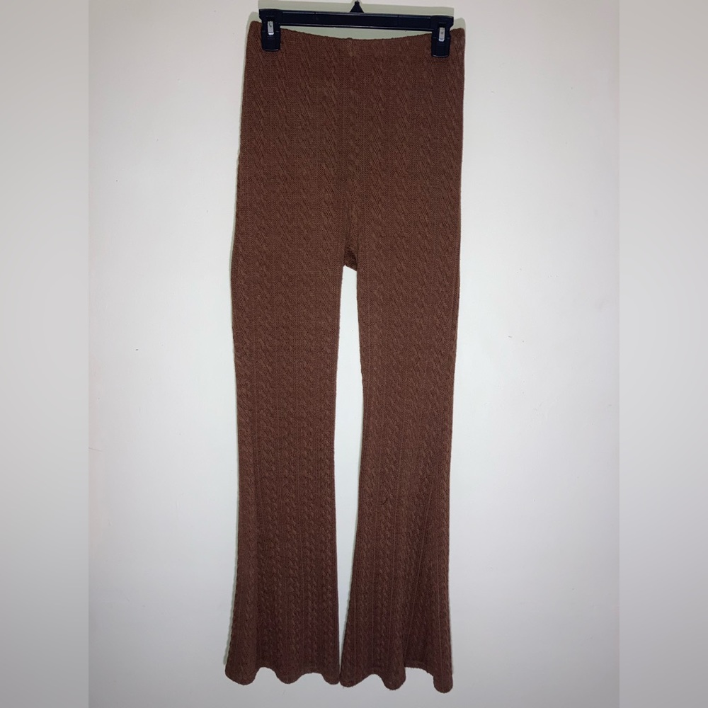 NWOT, The Native One Boutique, Woven Pattern Knit Flare Leggings